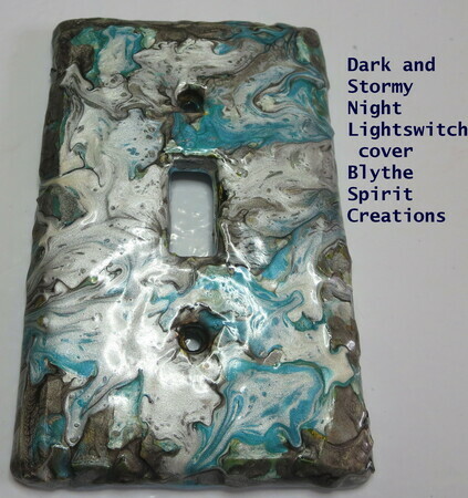 Dark and stormy night hand-painted lightswitch cover