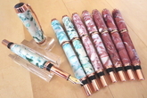 Faux marble copper fountain pens