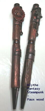 Faux wood steampunk pens