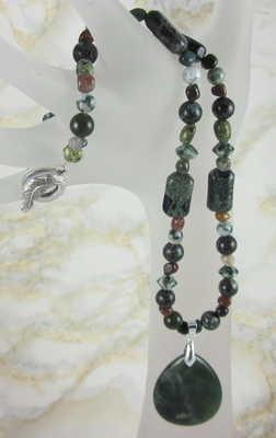 Forest greens gemstone necklace