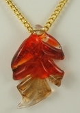 Gold foil lampwork leaf pendant