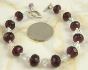 Amethyst faceted quartz and crystal bracelet