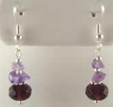 Amethyst faceted quartz earrings