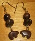 Bronzite and mahogany jasper bear earrings