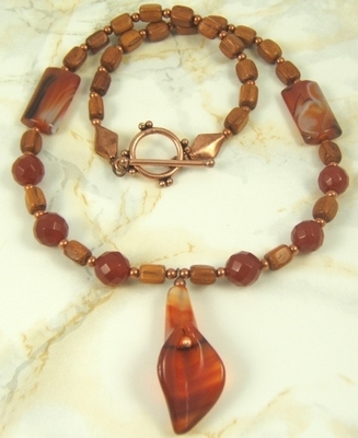 Carnelian lily necklace