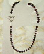 Dark cherry pearl necklace