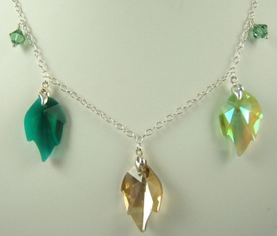 Swarovski crystal fall colours necklace