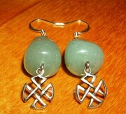 Aventurine Celtic cross earrings