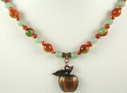 Rainbow sardonyx copper apple necklace