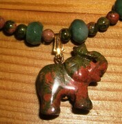 Unakite elephant necklace