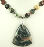 Green blood jasper necklace