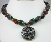 Pewter Celtic labyrinth necklace