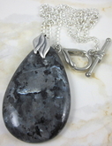 Natural larvikite gemstone pendant