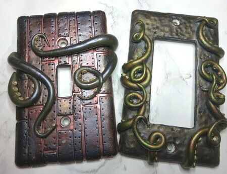 Octopus steampunk light switch covers