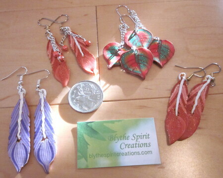 Polymer clay cane earrings