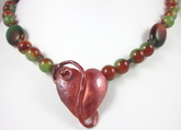 Rainbow sardonyx copper  butterfly leaf necklace