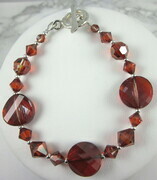 Red magma Swarovski crystal bracelet with Karen Hill Tribe silver clasp