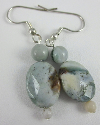 Robin's egg blue ocean jasper earrings