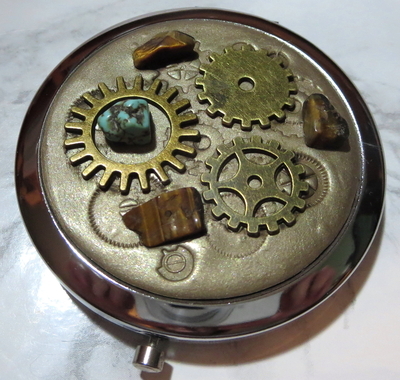 Steampunk purse mirror