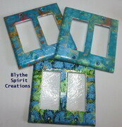 Symphony of blues hand-painted lightswitch covers
