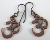 Tierracast pewter copper-plated Om earrings with hypo-allergenic ear wires